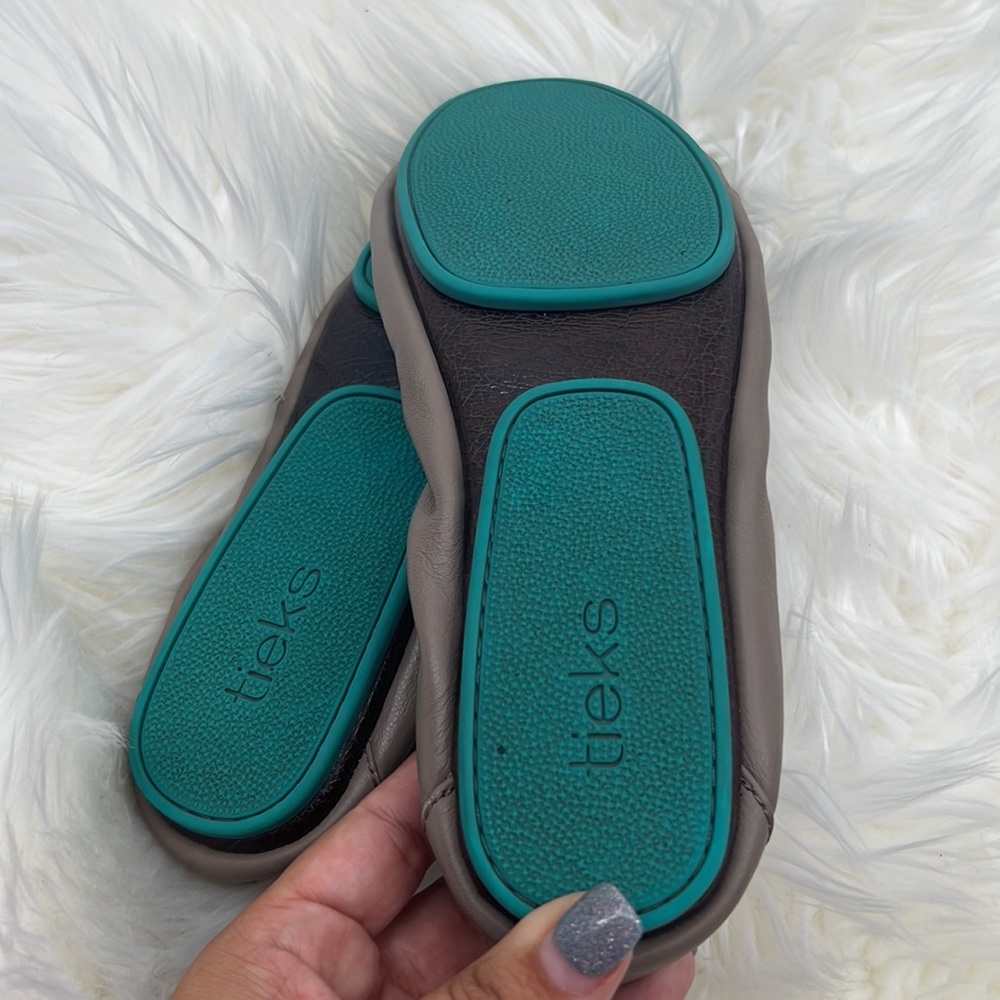 Tieks Taupe Leather Ballet Flats - Picture 3 of 10